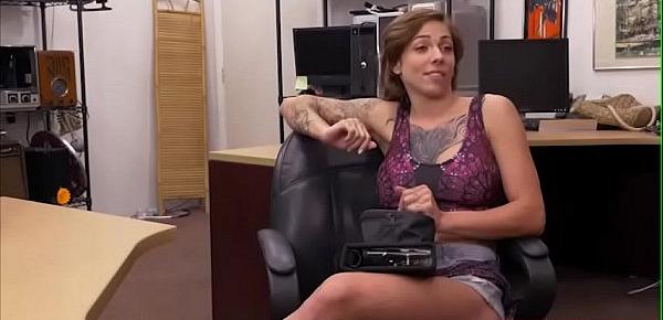  Hot tattoo artist gets banged in the pawnshop